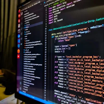 Monitor con código en revisión