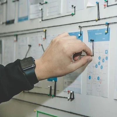 Roadmap tomando forma en un tablero de planificación